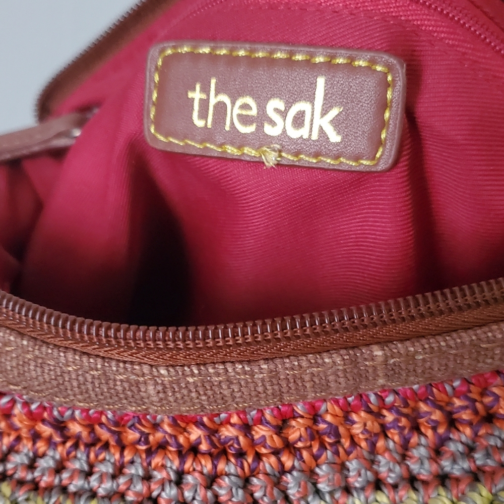The Sak | Lucia Multicolor Woven Striped Crochet Crossbody Shoulder Bag Purse - Picture 11 of 13